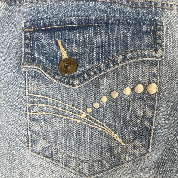 Glo Women's Flared Blue Navy Embroidered Jeans - Picture 7 of 7